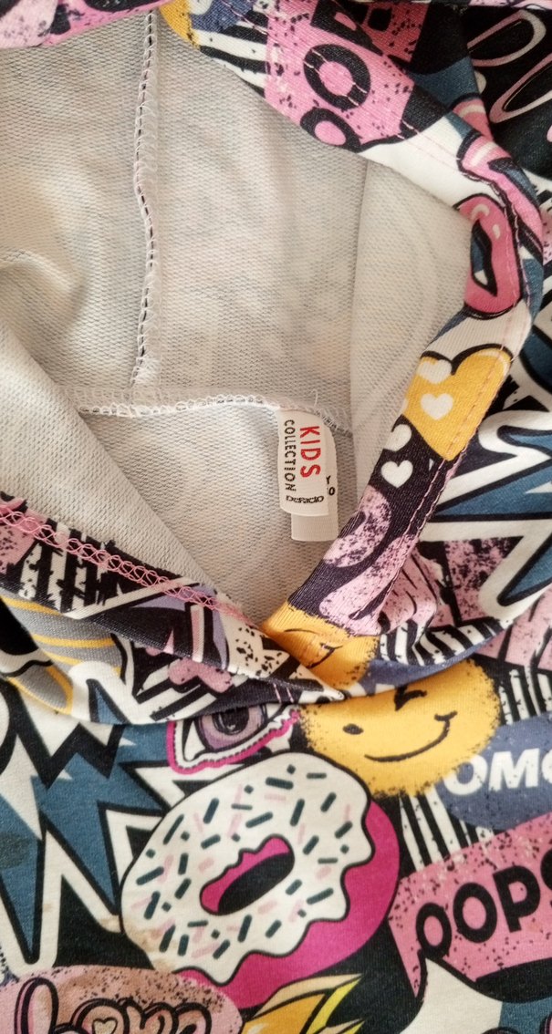 Kız Çocuk Baskılı Fermuarlı Kapüşonlu Sweatshirt - Görsel 3