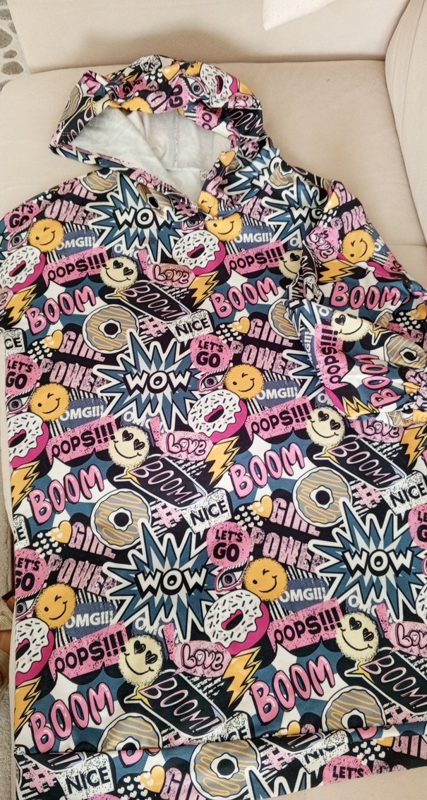 Kız Çocuk Baskılı Fermuarlı Kapüşonlu Sweatshirt - Görsel 2