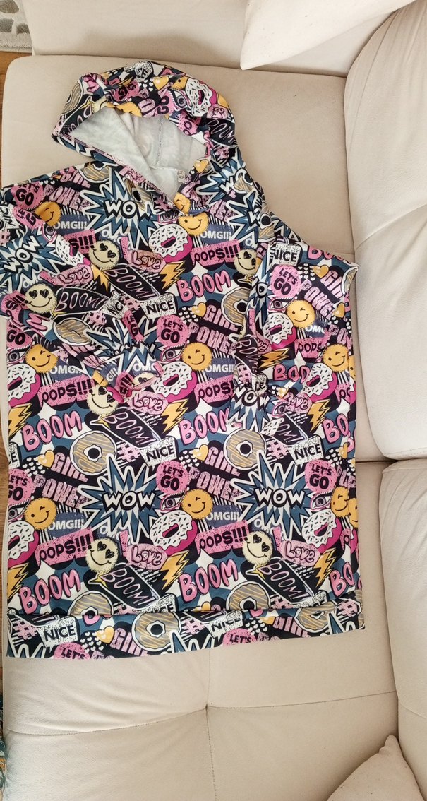 Kız Çocuk Baskılı Fermuarlı Kapüşonlu Sweatshirt - Görsel 5