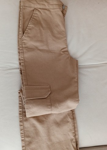 Bej kız çocuk 11-12 yaş Regular Fit Kumaş Pantolon - Görsel 6