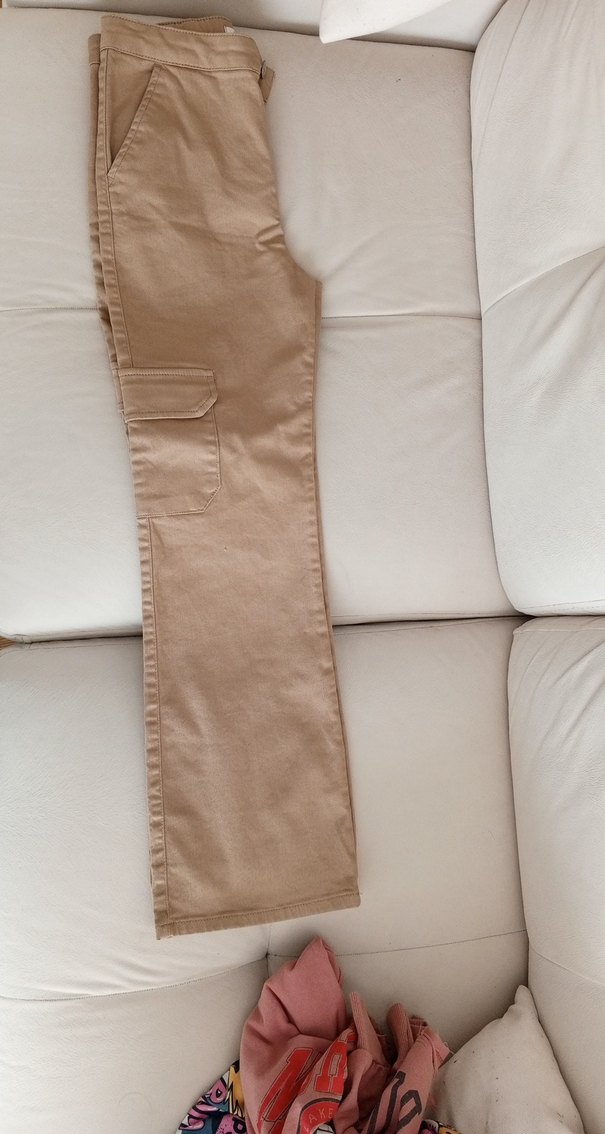 Bej kız çocuk 11-12 yaş Regular Fit Kumaş Pantolon - Görsel 5