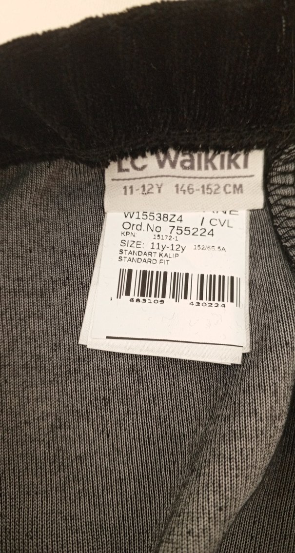 Kız Çocuk Siyah Kadife Tayt - Görsel 3