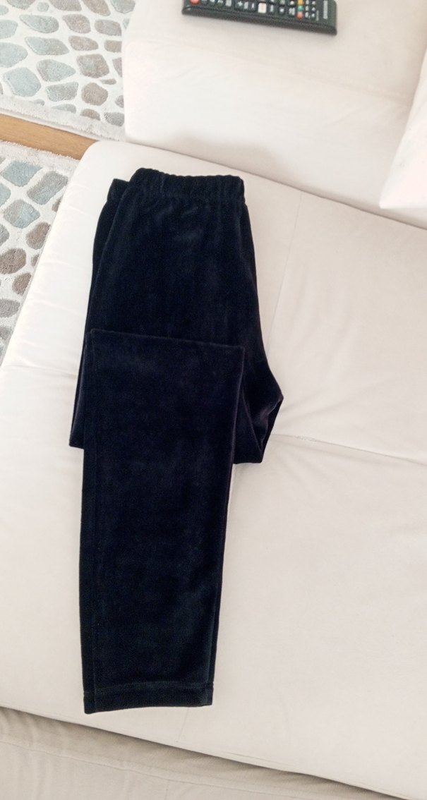 Kız Çocuk Siyah Kadife Tayt - Görsel 5