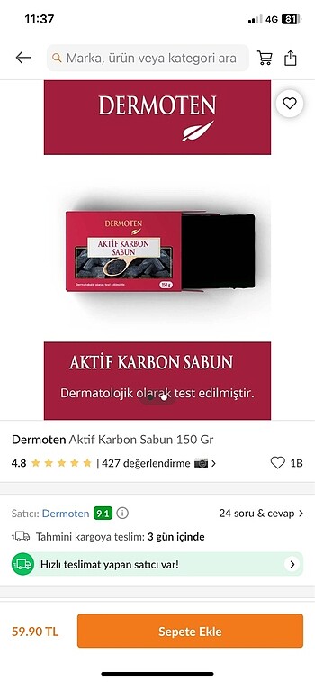 Diğer Aktif karbon doğal sabun
