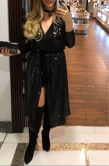 Pul payetli kimono