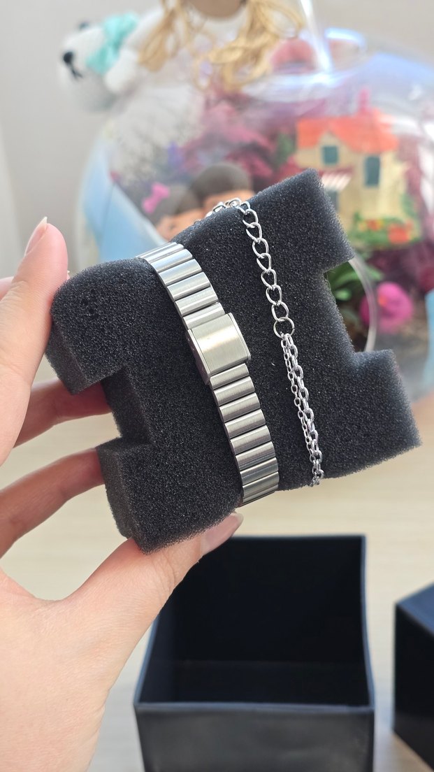 Gri Zincir Detaylı Kadın Saat - Görsel 5