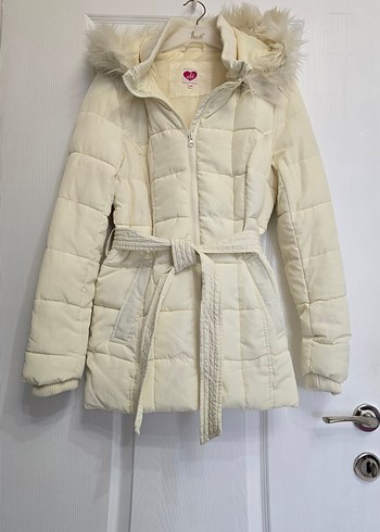 krem Kürklü Kadın Mont - Görsel 3