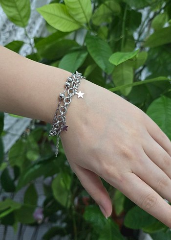 Zincir Detaylı Renkli Yılan Desenli Kadın Bileklik - Görsel 3