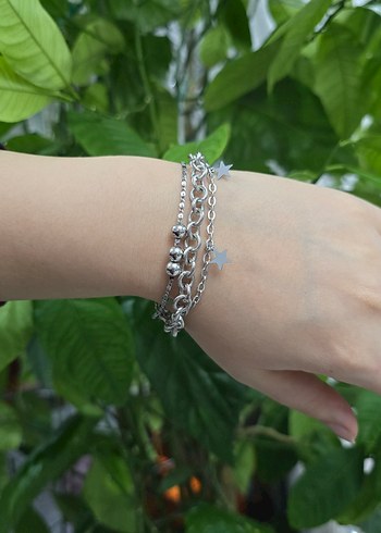 Zincir Detaylı Renkli Yılan Desenli Kadın Bileklik - Görsel 4