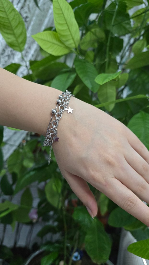 Zincir Detaylı Renkli Yılan Desenli Kadın Bileklik - Görsel 3