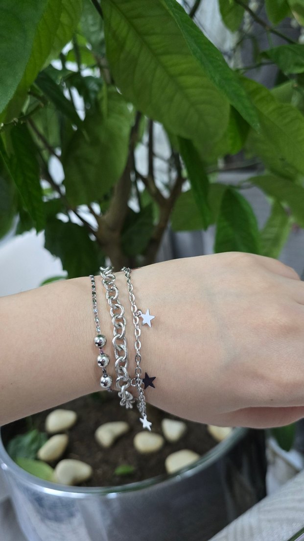 Zincir Detaylı Renkli Yılan Desenli Kadın Bileklik - Görsel 2