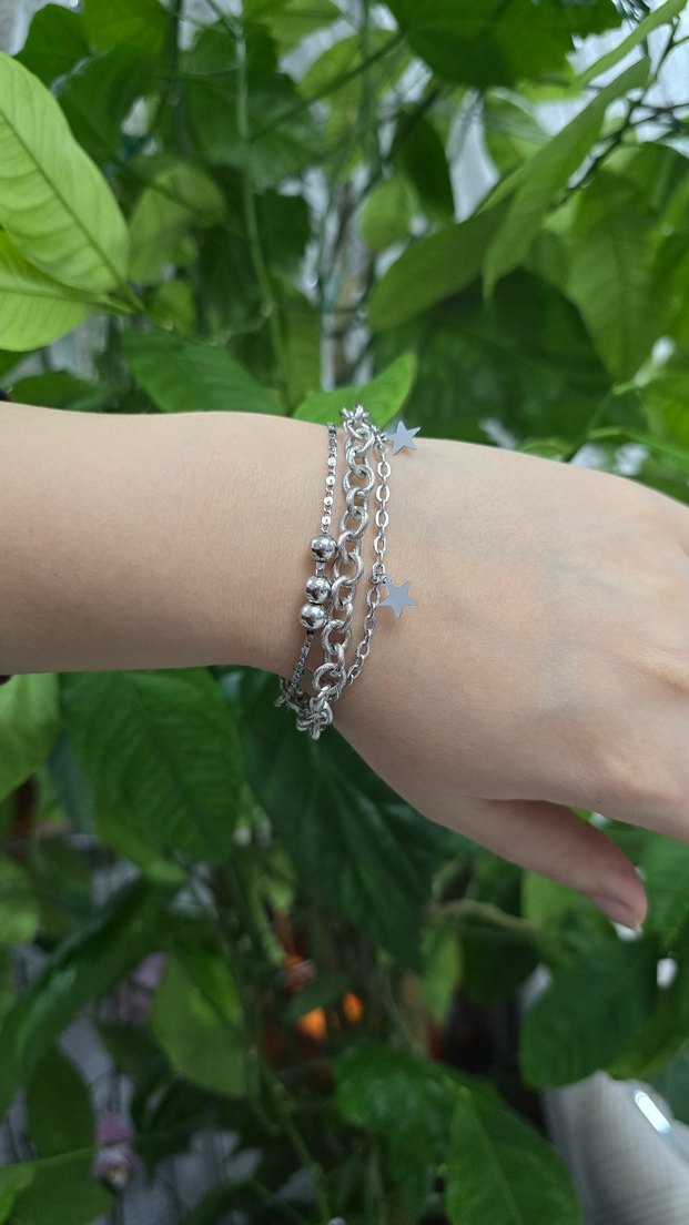 Zincir Detaylı Renkli Yılan Desenli Kadın Bileklik - Görsel 4