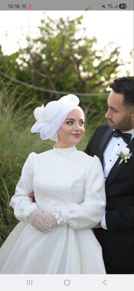 Dantel Detaylı Beyaz Modern Klasik Gelin Şapkası - Görsel 2