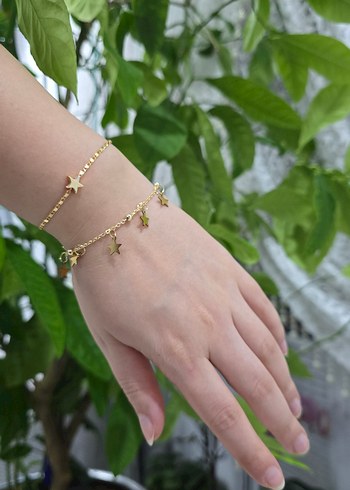 Altın Renkli Boncuklu Kadın El Zinciri - Görsel 2