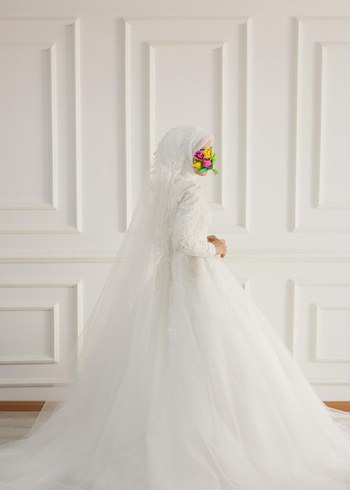 Modern Klasik Straplez Beyaz Gelinlik - Görsel 3