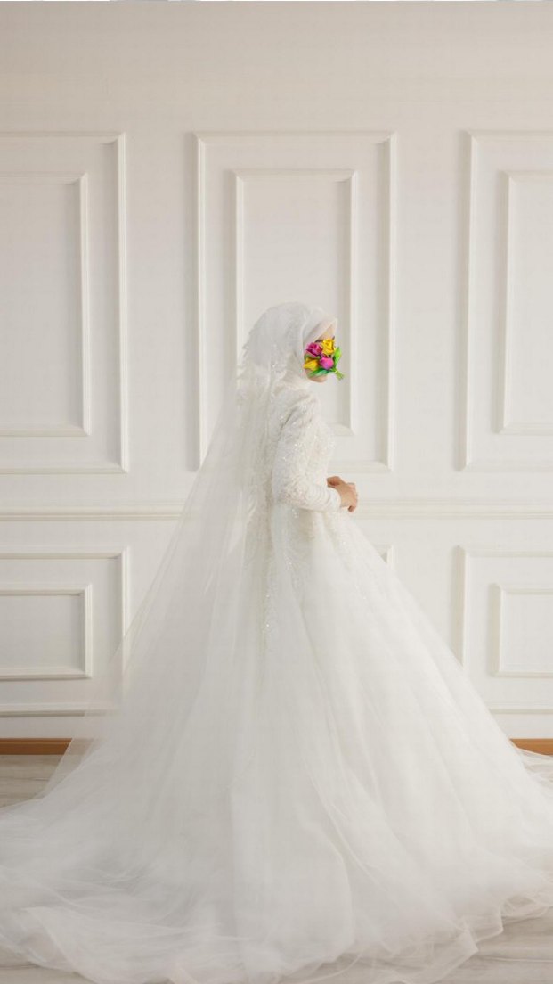 Modern Klasik Straplez Beyaz Gelinlik - Görsel 3