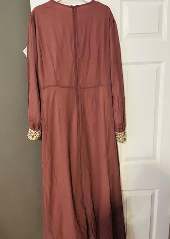 Bordo Nakışlı Bohem Uzun Kollu Uzun Elbise - Görsel 3