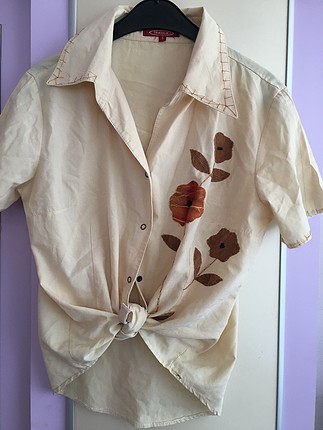 36 Beden ten rengi Renk Vintage gömlek 