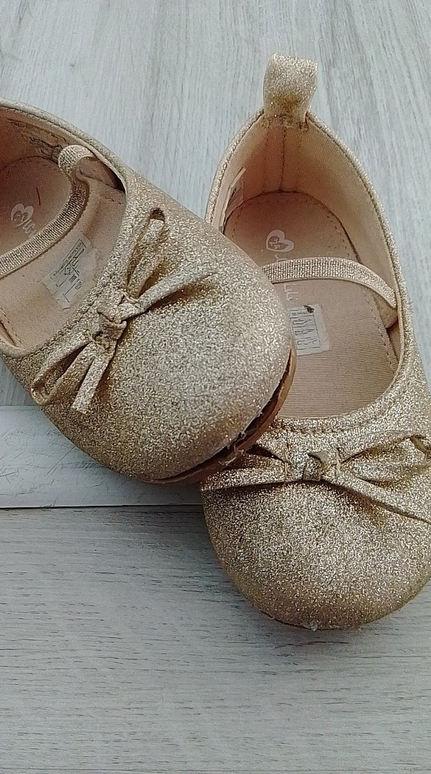 Parlak Bej Kız Çocuk Babet Fiyonklu - Görsel 2