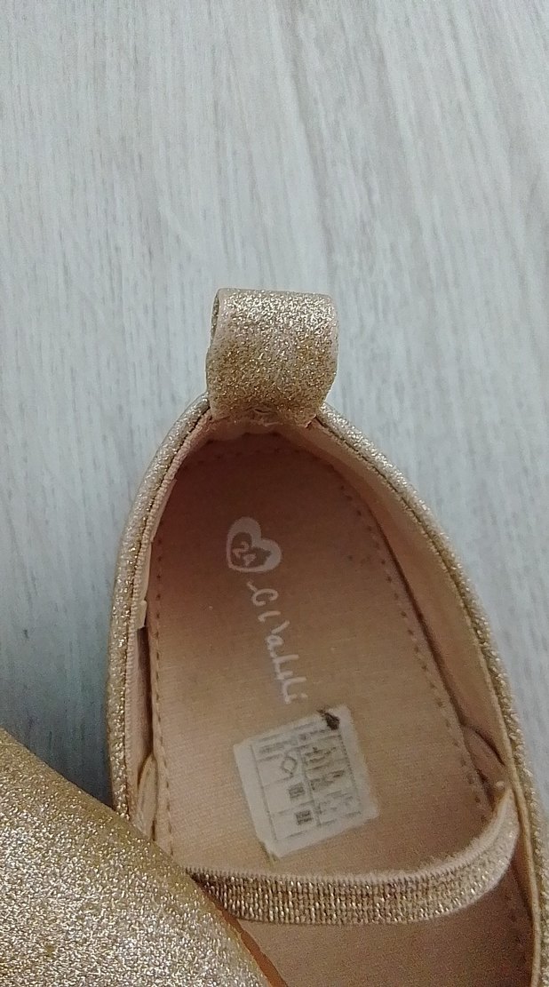 Parlak Bej Kız Çocuk Babet Fiyonklu - Görsel 3