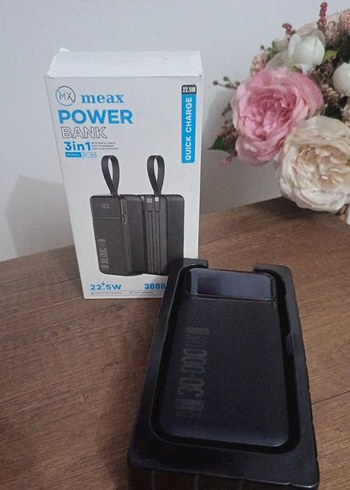 Meax 3in1 22.5W Hızlı Şarj Power Bank 30000mAh