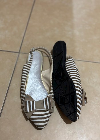 Deichmann Bej Zebra Desenli Kadın Babet