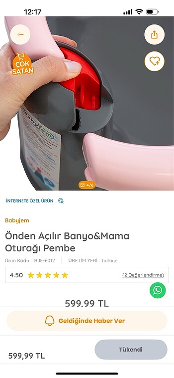 Beden pembe Renk Önden Açılır Banyo ve Mama Oturağı
