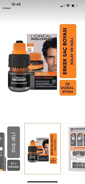 Lordla Paris Men Expert One Twist 02 Doğal Siyah Saç Boyası