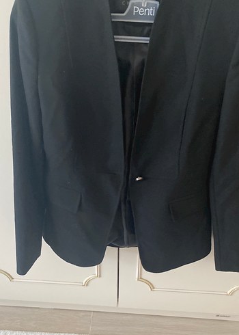 Siyah Düğmeli Kadın Blazer Ceket