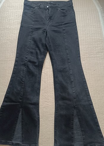 Siyah Kadın Denim Midi Kot Pantolon