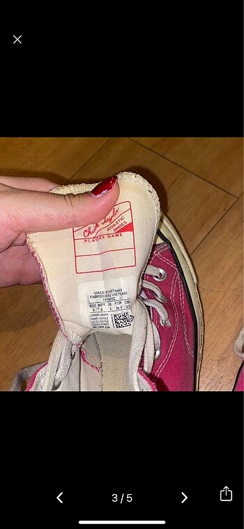 36,5 Beden Converse Chuck 70 Pembe