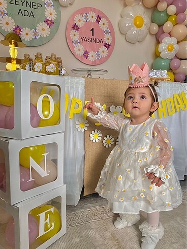 12-18 Ay Beden Papatyalı elbise