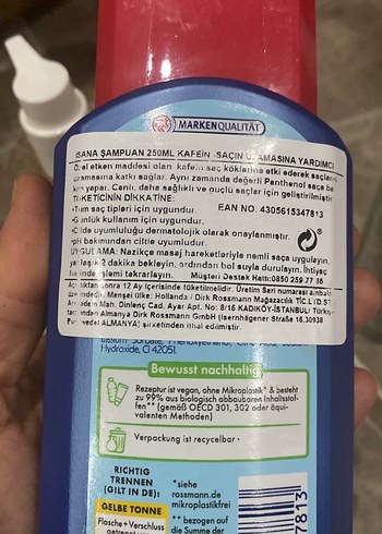 Diğer Isana Kafeinli Saç Uzamasına Yardımcı Şampuan