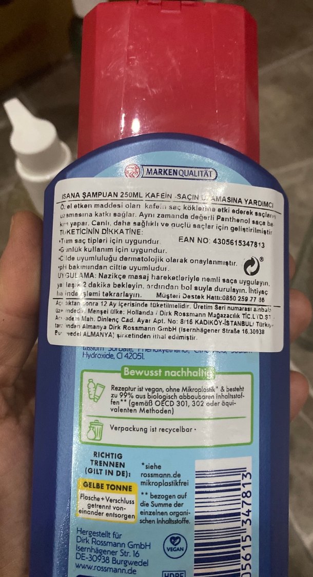 Isana Kafeinli Saç Uzamasına Yardımcı Şampuan - Görsel 2