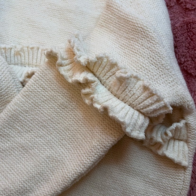 Beyaz Fırfırlı Bohem çocuk Kazak - Görsel 5