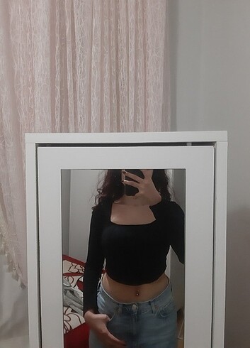 siyah trendyol crop