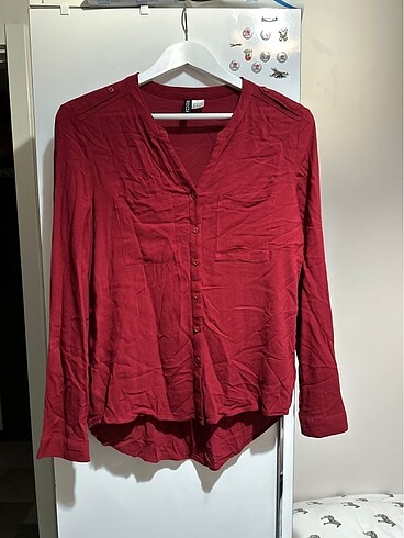 s Beden bordo Renk H&M kadın gömlek