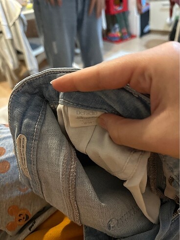 s Beden mavi Renk İncili kot pantolon