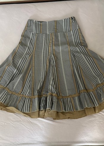 Bej Pilili Midi Hamile Etek - Görsel 3