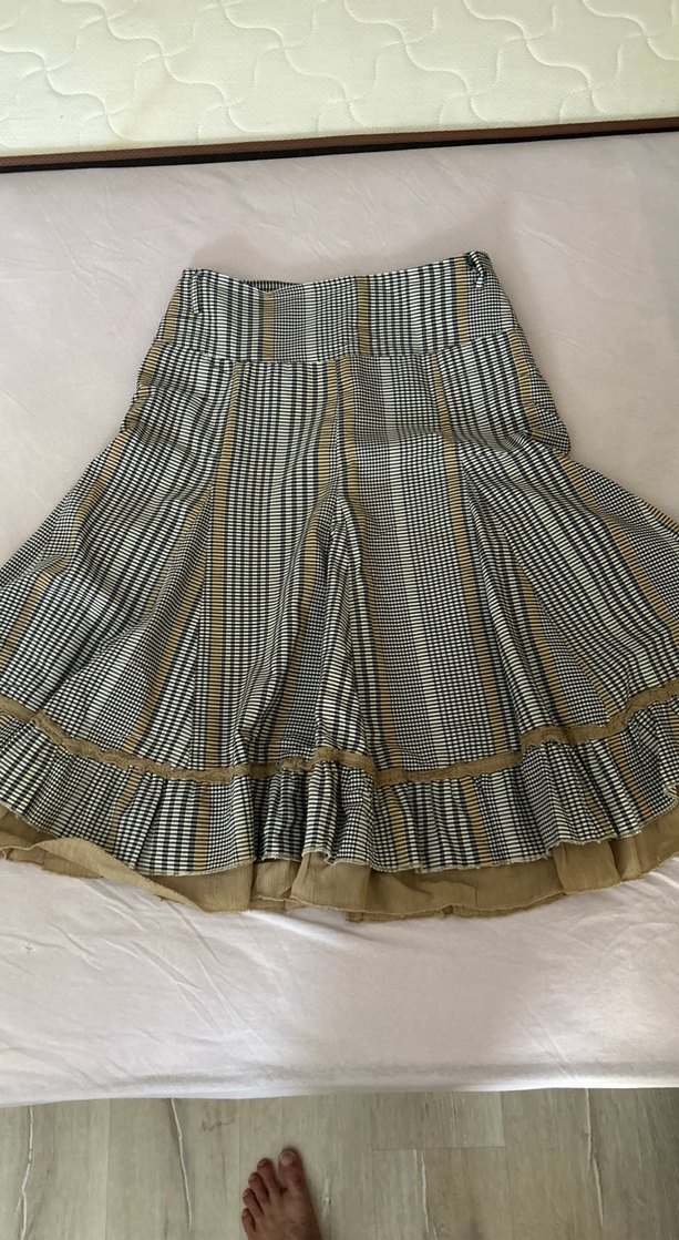 Bej Pilili Midi Hamile Etek - Görsel 3