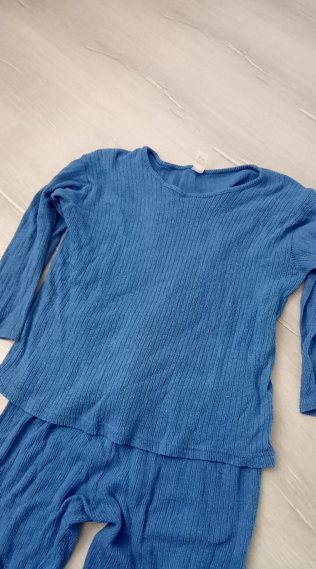 Mavi Erkek Pijama Takımı Uzun Kollu - Görsel 2