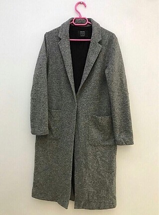 bershka gri kaşe kaban