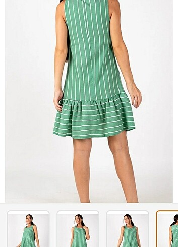 Trendyol & Milla Yeşil çizgili kısa elbise