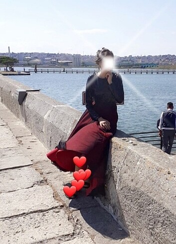 42 Beden bordo Renk Tesettür abiye