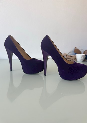 Diğer Mor Süet Platform Topuklu Kadın Stiletto