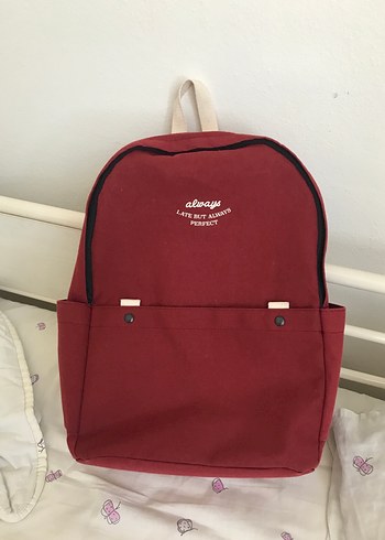 Bordo Kadın Süet Sırt Çantası