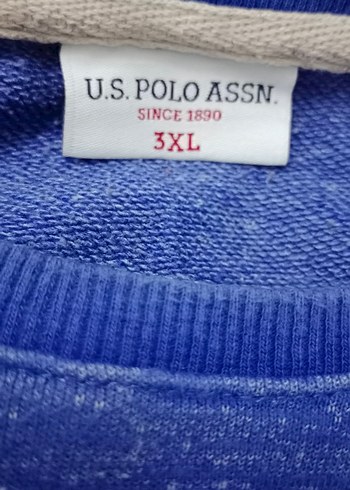 3xl Beden mavi Renk Erkeki USPA Sweatshirt