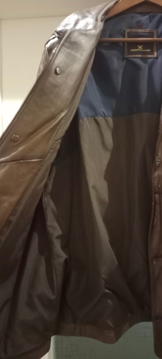 Düğmeli Kahverengi Deri Erkek Ceket - Görsel 2