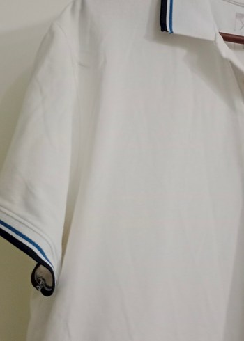 Beyaz Düğmeli Erkek Polo Tişört - Görsel 2