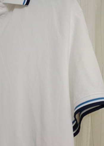 Beyaz Düğmeli Erkek Polo Tişört - Görsel 3